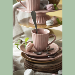 Krus m/riller Mynte Coral Almond