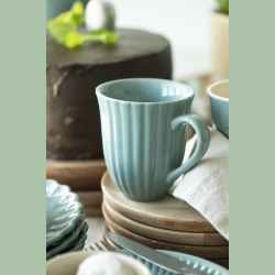 Krus m/riller Mynte Aqua Haze