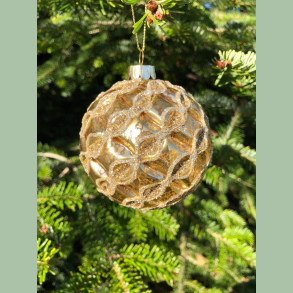 Guld kugle med glimmer sm tern