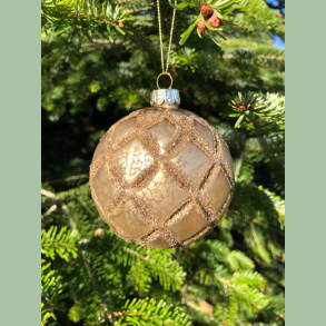 Guld kugle med glimmer store tern