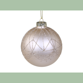 Julekugle m guld glimmer i ant. latte